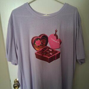 Valentine candy heart top light purple